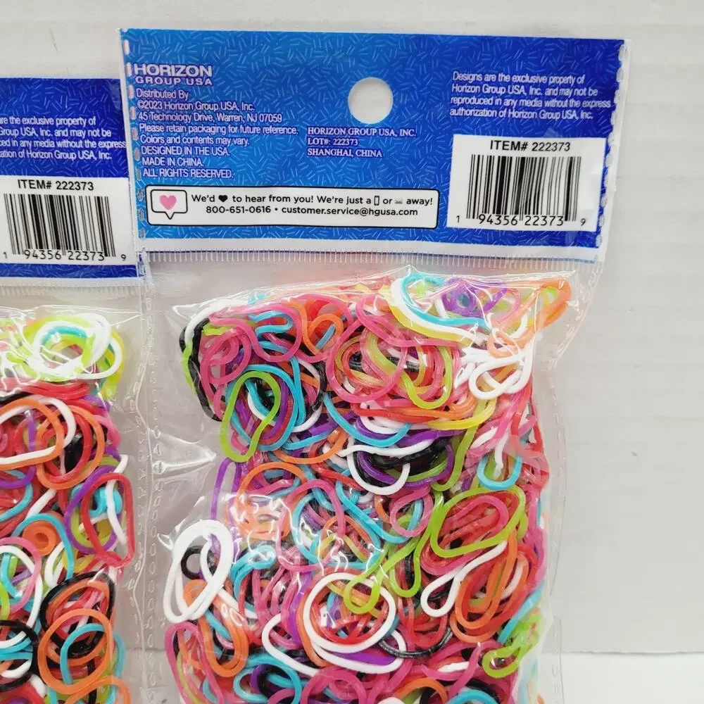 5400 New Multi Rainbow Color Loom Refill Rubber Bands With 216 C-Clips 9 Packs